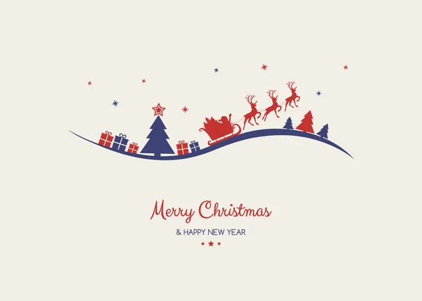 Веселого Різдва Щасливого Нового Року Картки Боку Звернено Санта Клауса — стоковий вектор