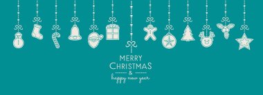 Dekorasyon asma Noel selamlar. Vektör.