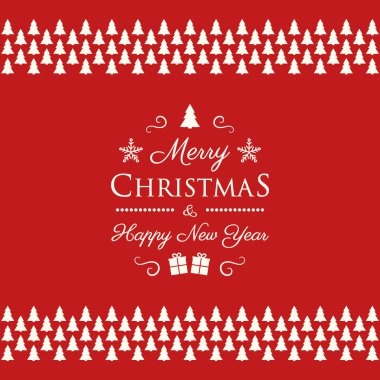 Merry Christmas - Noel ağaçları ile arka plan. Vektör.