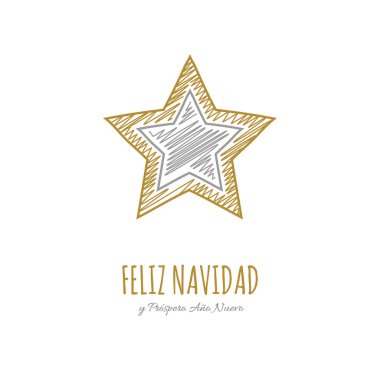 Mutlu Navidad y Prospero Ano Nuevo - İspanya Noel dilekleri. Vektör.