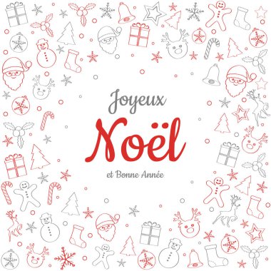 Joyeux Noel - çevrilmiş mutlu Noeller Fransız. Vektör
