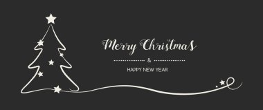 Dilek ve ağaç Noel afiş tasarımı. Vektör.