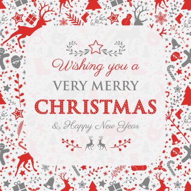 Noel tebrik ile süsler. Vektör.