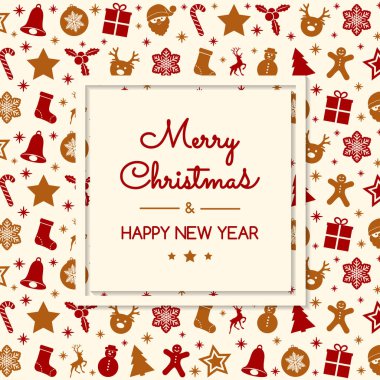 Noel dekorasyonu ile çizilmiş öğeleri ver. Vektör.