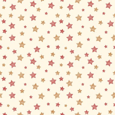 Paket kağıdı elle çizilmiş yıldız ile. Vektör.