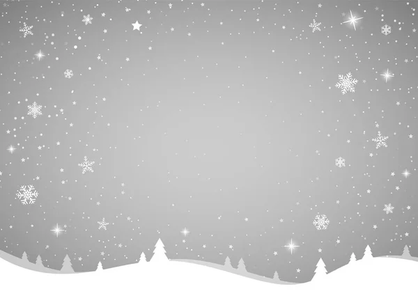 Noel Tebrik Kartı Şablonu Parlak Kar Taneleri Ile Kavramı Vektör — Stok Vektör
