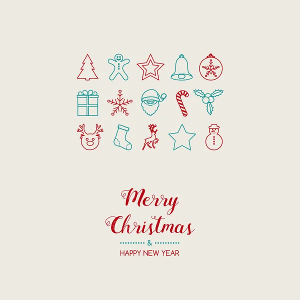 手描きの装飾とクリスマスの願い ベクトル — ストックベクタ