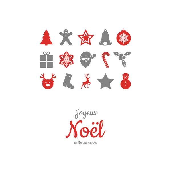 Joyeux Noel Traducido Del Francés Como Feliz Navidad Vector — Archivo Imágenes Vectoriales