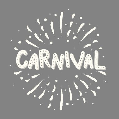 Renkli havai fişek ile karnaval yazı. Vektör