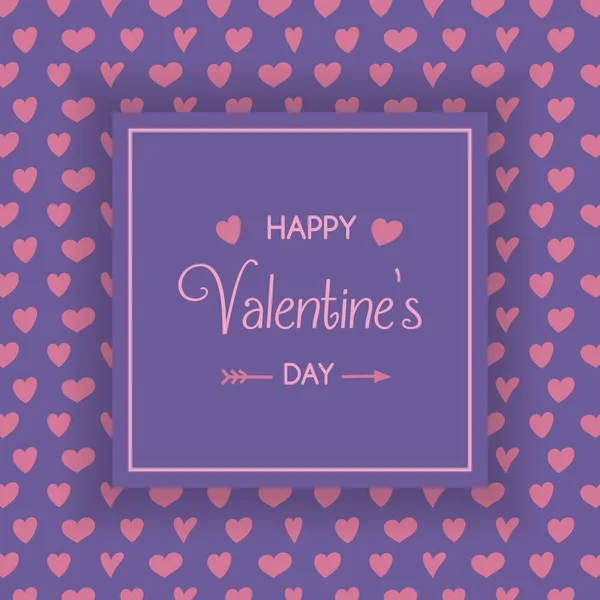 Día San Valentín Tarjeta Felicitación Colorida Con Corazones Lindos Vector — Archivo Imágenes Vectoriales