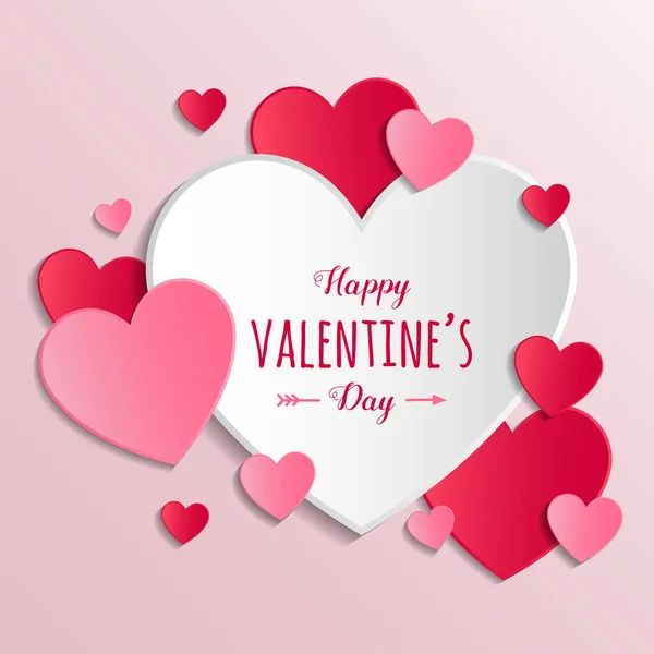 Conceito Cartão Saudação Dia Dos Namorados Com Corações Papel Vetor —  Vetores de Stock