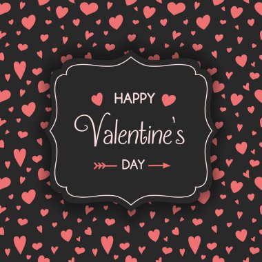 Sevgililer günü kartı kalpleri ve dilekleri ile. Vektör 