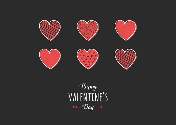 Cartão Dia Valentim Com Corações Desejos Conceito Amor Vetor — Vetor de Stock