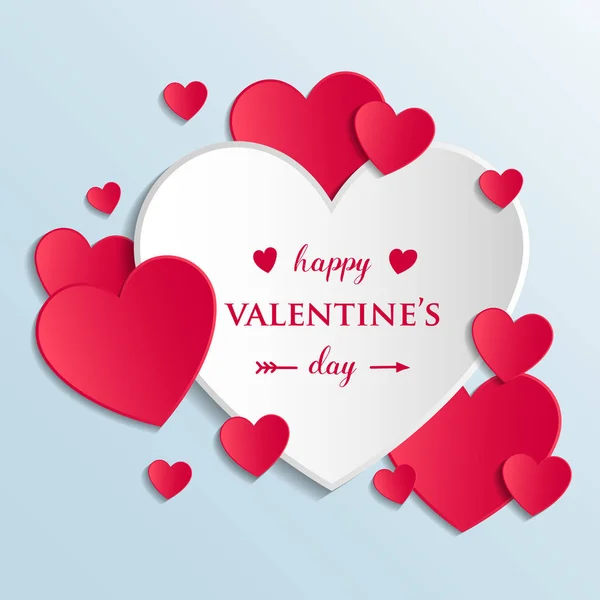 Dia Dos Namorados Cartão Colorido Com Corações Papel Bonito Vetor —  Vetores de Stock