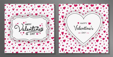 Sevgililer günü kartı toplama şirin el ile kalpleri çizilmiş. Vektör