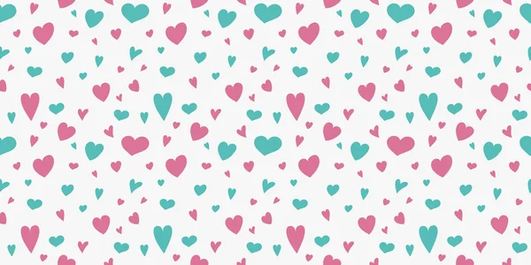 Linda Textura Sin Costuras Con Corazones Coloridos Día San Valentín — Vector de stock