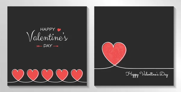 Lindo Día San Valentín Tarjetas Felicitación Conjunto Vector — Archivo Imágenes Vectoriales