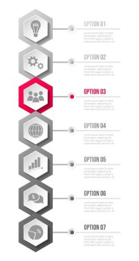 İş ikonları/simgeleri ile şirket Infographic şablonu. Vektör