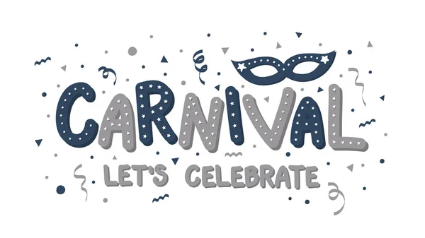 Carnaval Parti Renkli Afiş Serpantinli Ile Vektör — Stok Vektör