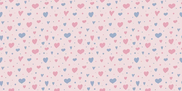 Naadloze Textuur Met Schattige Hand Getrokken Hart Aftelkalender Voor Valentijnsdag — Stockvector