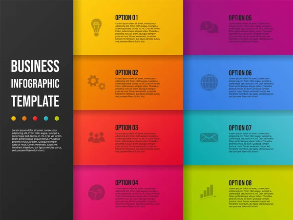 Colorful Business Infographic Icons Vector — Stock Vector