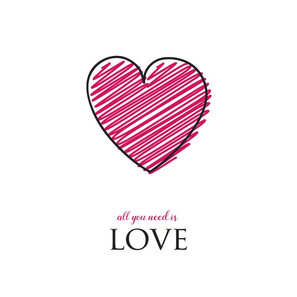 Valentýna Karty Srdce Přání Pojetí Lásky Vektor — Stockový vektor