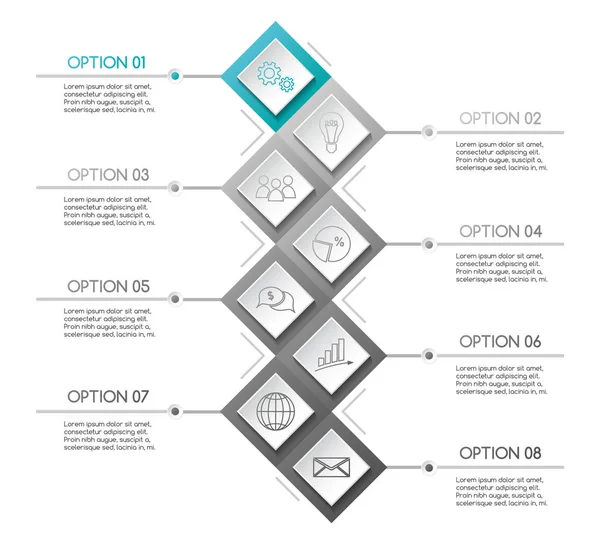 Firma Infografikę Szablon Ikony Biznesu Wektor — Wektor stockowy