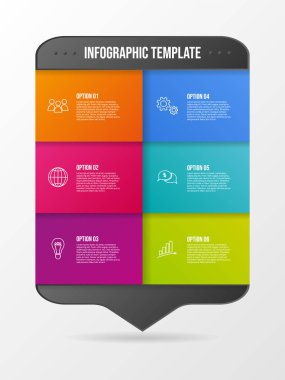 İş İkonları/Simgeleri - Infographic şablonu ile renkli bir Infographic kavramı. Vektör