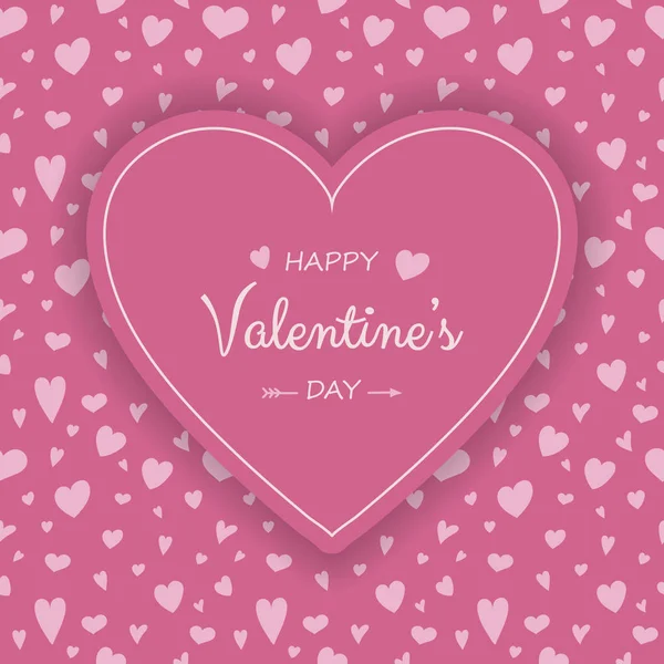 Día San Valentín Tarjeta Felicitación Colorida Con Corazones Lindos Vector — Vector de stock