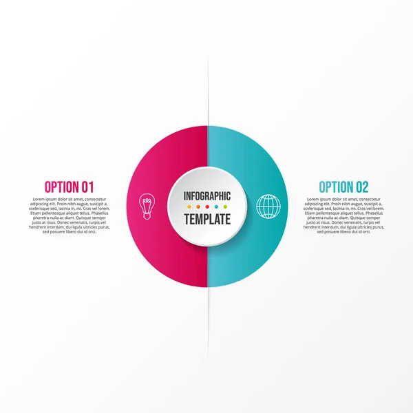 Infográfico Negócios Com Ícones Modelo Gráfico Redondo Vetor — Vetor de Stock