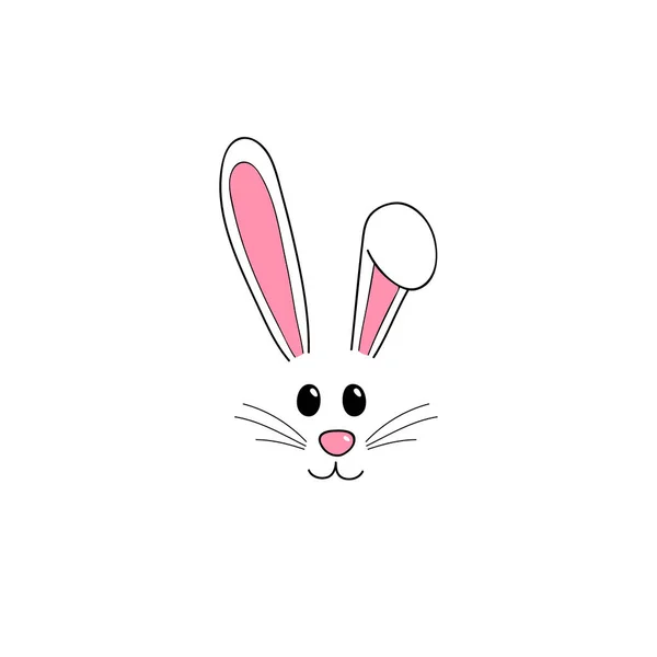 Paskalya Tebrik Kartı Şirin Çekilmiş Tavşanlı Vektör — Stok Vektör
