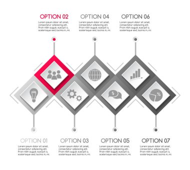 İş sembolleri ile InfoGraph. Vektör