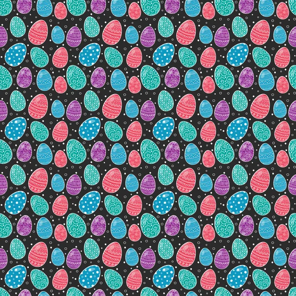 Concepto Fondo Pascua Con Huevos Extraídos Mano Vector — Vector de stock