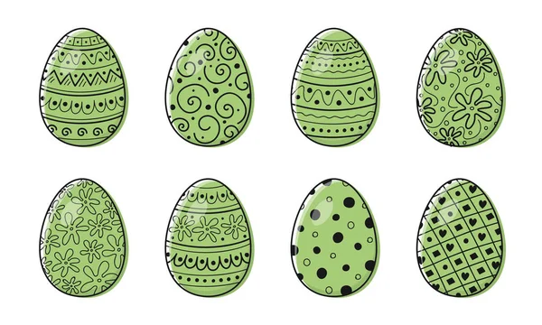 Decorative Easter Eggs Collection Vector — Stock Vector