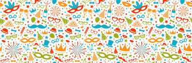 Karnaval parti - Dikişsiz desen kavramı. Vektör