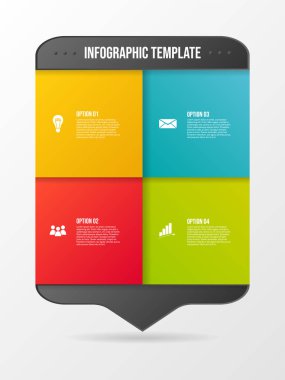Renkli şirket Infographic simgelerle tasarımı. Vektör