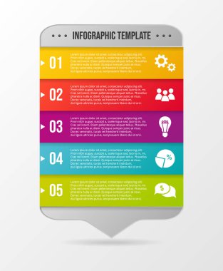 Renkli iş simgelerle - Infographic şablonu grafik. Vektör
