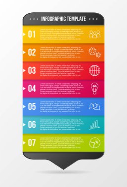 İş ikonları/simgeleri ile şirket Infographic şablonu. Vektör