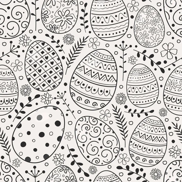 Colorful Easter Texture Decorative Hand Drawn Eggs Vector — Stock Vector