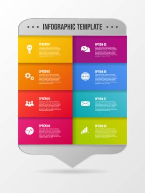 Renkli Infographic iş ikonları/simgeleri ile. Vektör