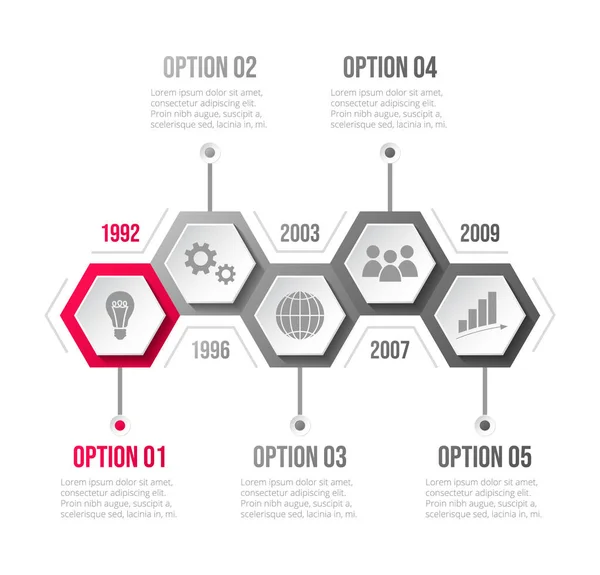 Modelo Infográfico Empresa Com Ícones Negócios Vetor —  Vetores de Stock