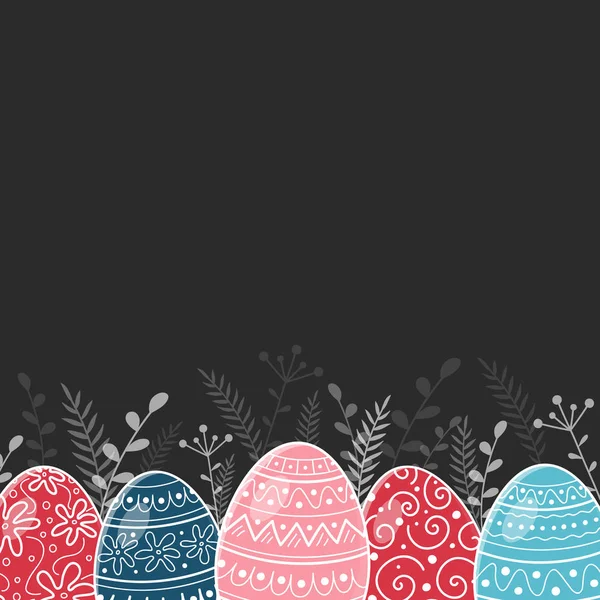 Easter Background Decorative Eggs Vector — Stock Vector