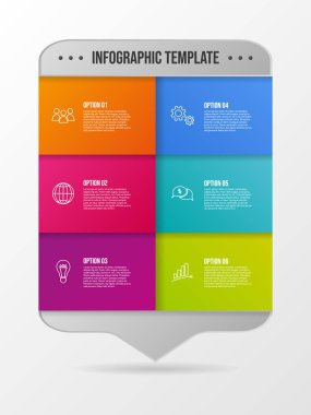 Renkli grafik iş sembolleri - Infographic şablonu ile. Vektör