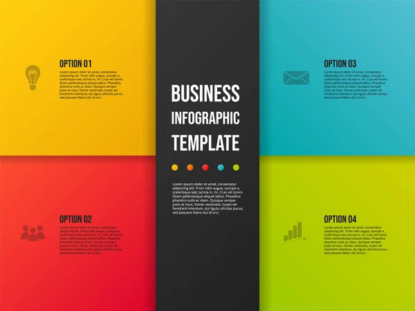 Infográfico Negócios Colorido Com Ícones Vetor — Vetor de Stock