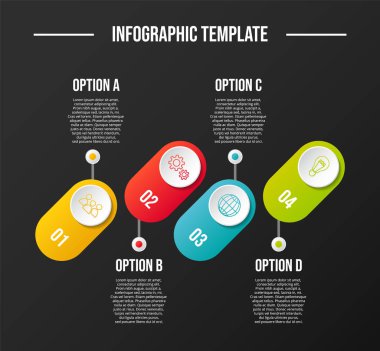 Renkli iş simgelerle - Infographic şablonu grafik. Vektör