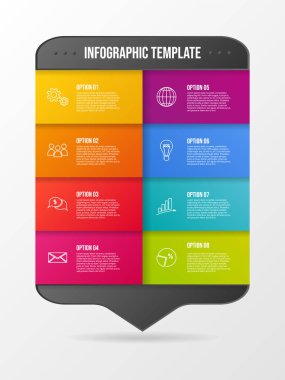 Renkli grafik iş sembolleri - Infographic şablonu ile. Vektör
