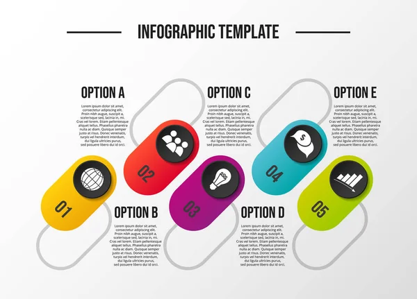 Design Uma Linha Tempo Empresa Com Ícones Negócios Modelo Infográfico — Vetor de Stock