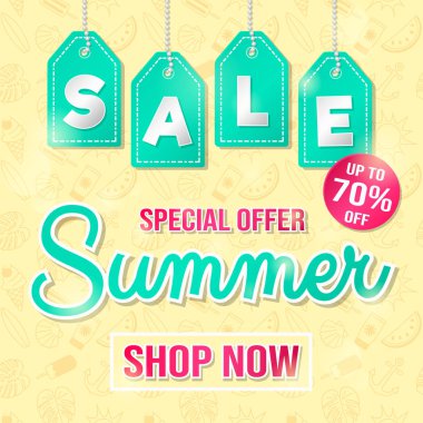 Yaz Yaz satış promosyon için arka plan kavramı. Vektör.