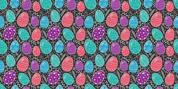 Концепция Пасхальной Текстуры Декоративными Яйцами Вектор — стоковый вектор