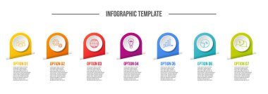 Renkli Infographic iş ikonları/simgeleri ile. Vektör